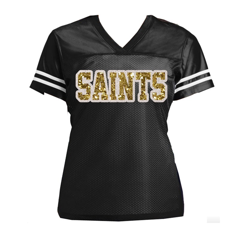 Saints or Choose Your Football Team Glitter Jersey Shirt Etsy