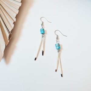 Real Porcupine Quill Earrings | Natural Stone Earrings, Modern Natural Earthy Jewelry, Western Style Bohemian