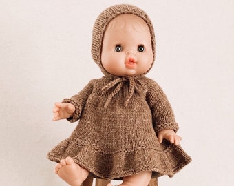 Minikane doll clothes / Minikane  doll dress / Bonnet for Minikane doll / 13 inch Doll Clothes  / Doll bonnet