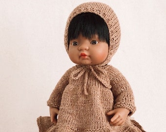 Vêtements de poupée Miniland / Robe de poupée Miniland / Bonnet pour poupée Miniland / Vêtements de poupée de 40 cm / Bonnet de poupée