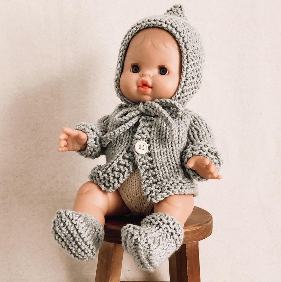 Minikane Doll Clothes / Baby Doll Outfit / Minikane Knitted Top/ Bonnet Minikane  /  Minikane accessories / Miniland doll clothes