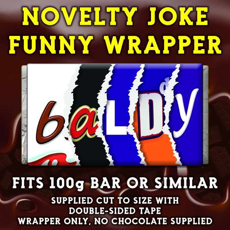 Baldy Chocolate Bar Wrapper Novelty Joke Funny Rude Gift Etsy