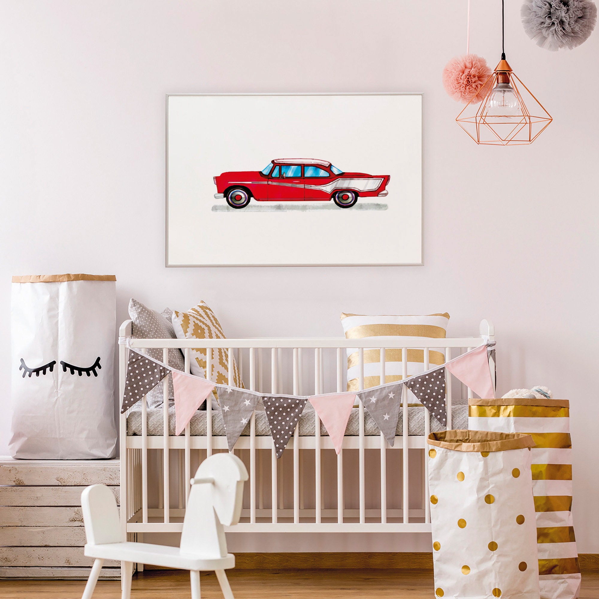 Car Wall Art Transportation Wall Decor Classic Car Boy Girl Etsy
