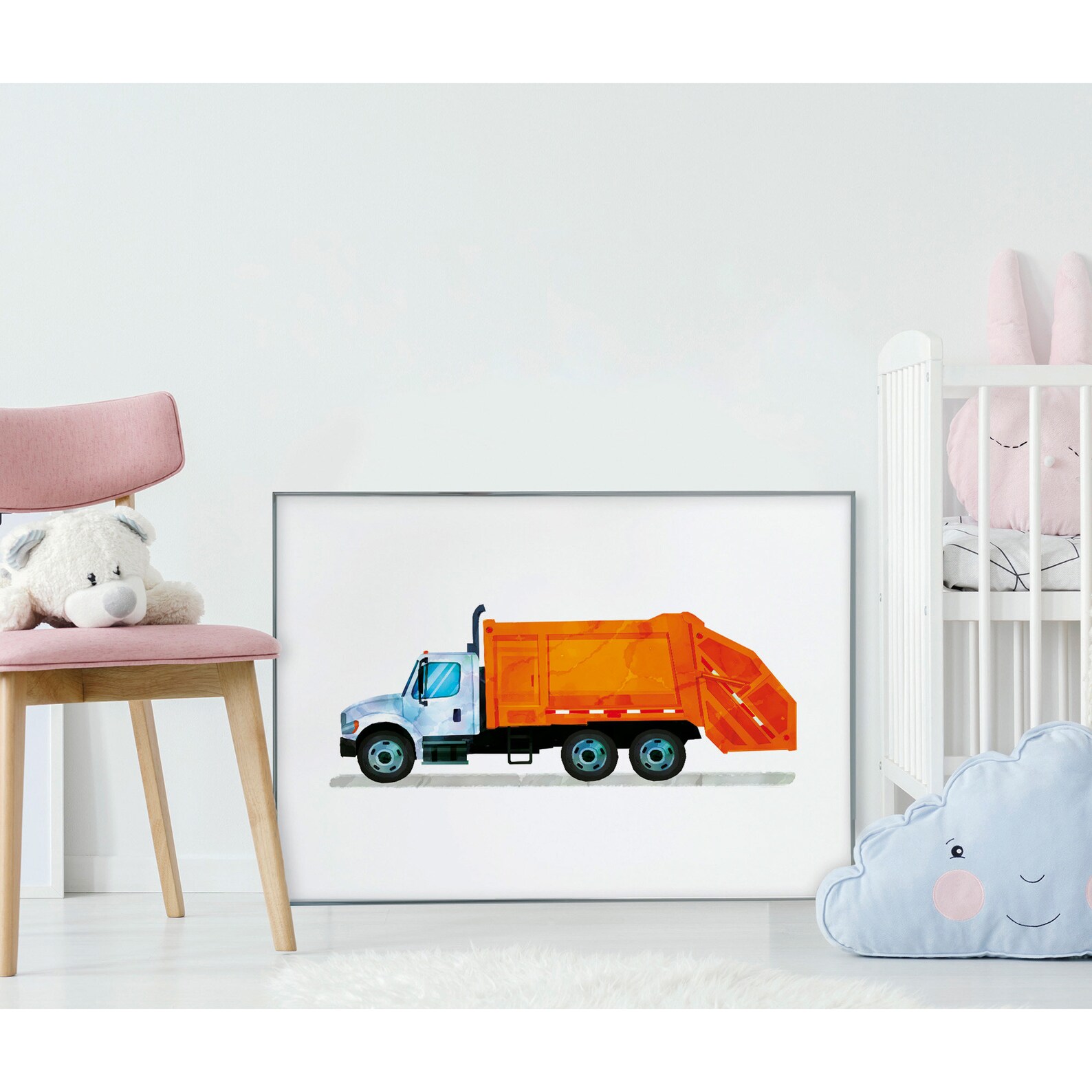 Garbage Truck Wall Art Garbage Truck Decor Toddlers Prints Etsy