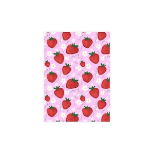 Lot de cartes postales aux fraises - jolies cartes de voeux pour anniversaires, mots d'amour, ambiance estivale, amateurs d'art, amateurs de papeterie