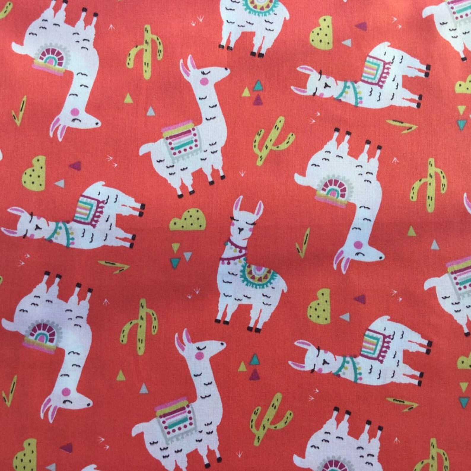 Llama Print Fabric Red Fabric Animal Print fabric Fabric by Etsy