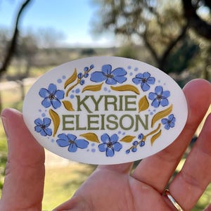 Kyrie Eleison Weatherproof Vinyl Sticker, Car Decal, Water Bottle Sticker, Laptop, Catholic Liturgy and Prayer, Religious Gift, Faith Based