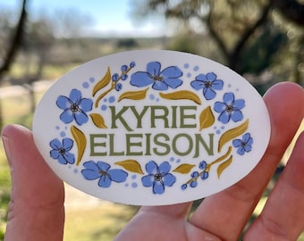 Kyrie Eleison Weatherproof Vinyl Sticker, Car Decal, Water Bottle Sticker, Laptop, Catholic Liturgy and Prayer, Religious Gift, Faith Based