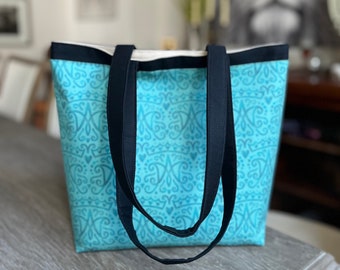 Ave Maria Teal Shoulder Bag, Hail Maria, Queen of Heaven, Virgin Mary, Catholic Gift for Woman, Religious Accessory, Tote, Purse, Jesus