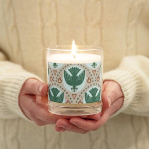 Descending Dove - Holy Spirit - Pentecost glass jar soy wax candle