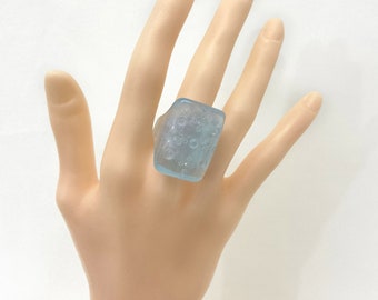 Resin/acrylic/lucite/acetate Bejeweled Cocktail Rings