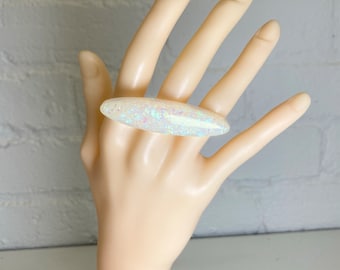 Opal, Opaline Concave Shape Resin Rings /acrylic/lucite/acetate Cabochon Dome Cocktail Rings