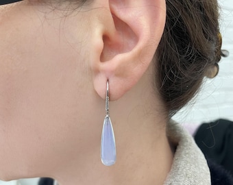 Ruby Red Glass Drop Earrings, Sterling Silver Gold Filled