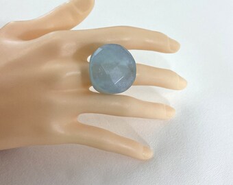 Lucite Faceted/acrylic/Resin/acetate Rosey Pink Faceted Cocktail Ring