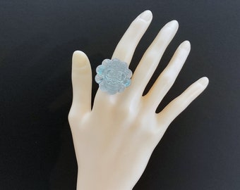 Resin/acrylic/lucite/acetate Skull Flower Cocktail Rings