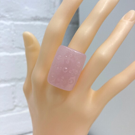 Anello Trasparente In Plastica Lucite Per Donna E Ragazza – Gioiello Cocktail - Foto 3