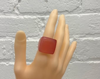 Acrylic/lucite/acetate Sphere Blue Resin Cocktail Ring/Pearl Hexagon Shape/Sphere/Square