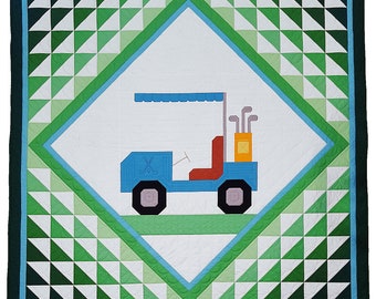 Golfing Quilt Pattern, Front Nine Quilt Pattern, Golf Cart Quilt Pattern, Downloadable PDF Pattern