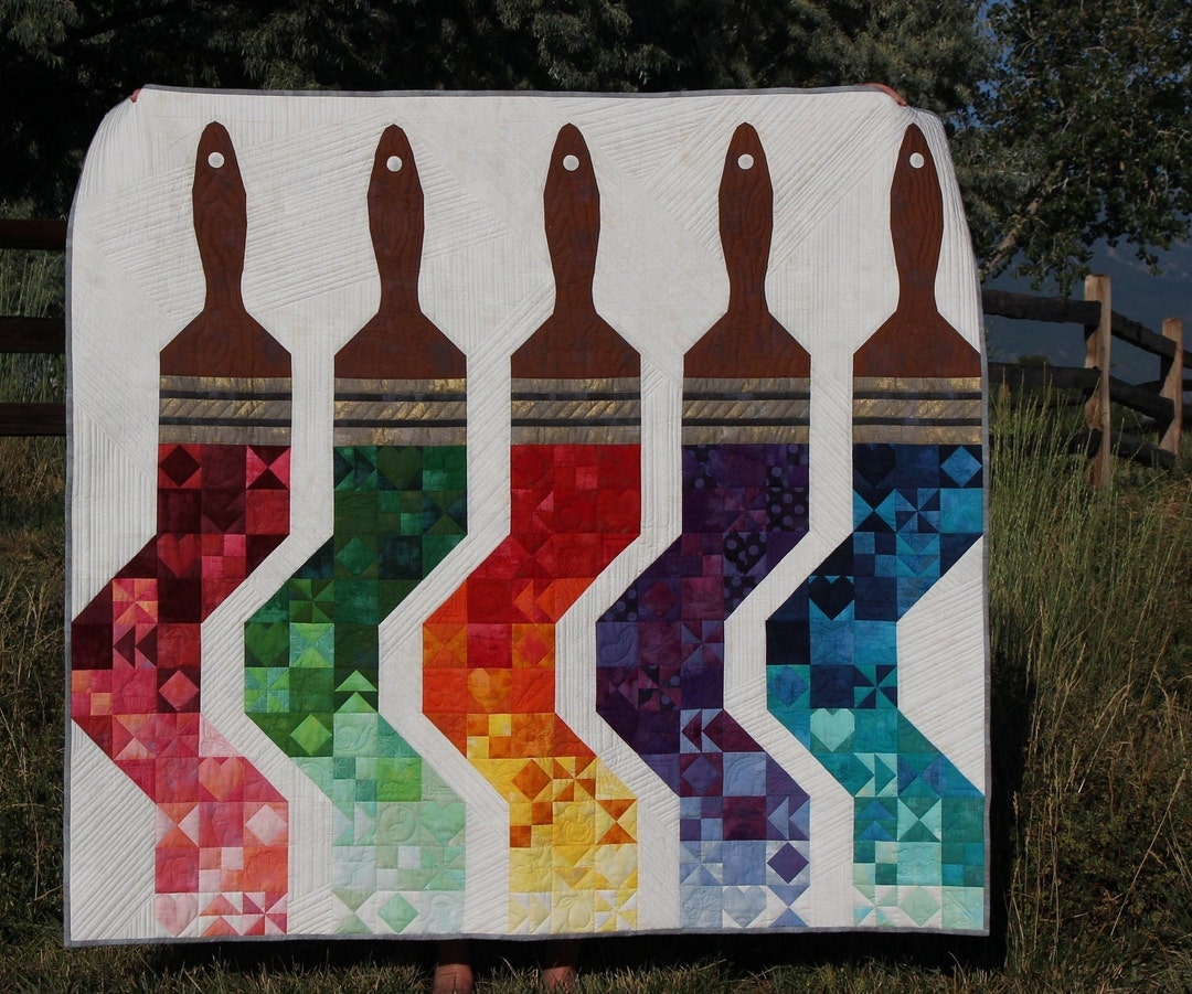 Paintbrush Quilt Pattern, Wet Paint Quilt Pattern, Modern Quilt Pattern