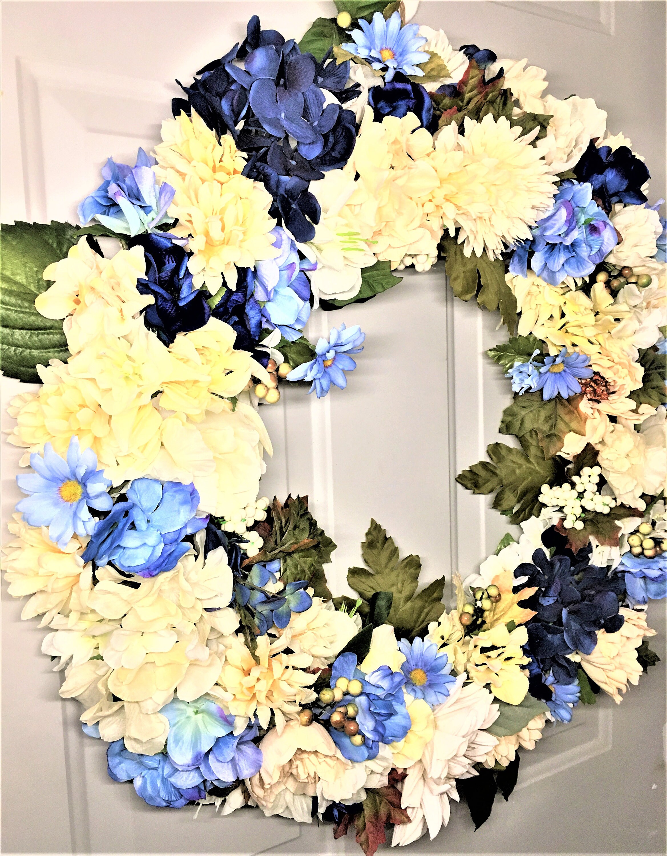 Blue Oasis Wreath All Season Wreath 26 Etsy New Zealand