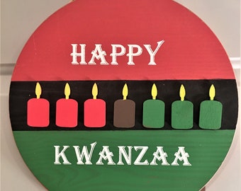 Kwanzaa Traditions Home Décor, Wall Display Symbol Candle 12&quot; Round