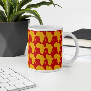 Witte glanzende mok, 11 OZ, 15 OZ, 20 OZ Coffee Cup, mok kaart van Afrika