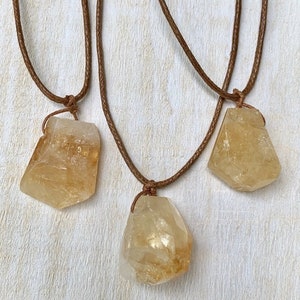 Citrine  Necklace|Raw Citrine Necklace|Hemp Necklace|Positive Necklace|Abundance Necklace