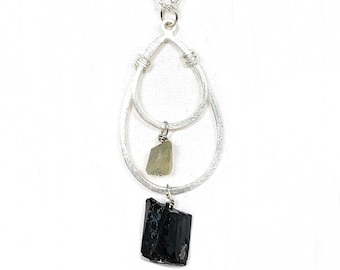 Labradorite and Tourmaline Pendant