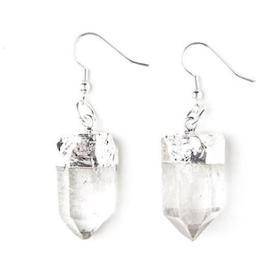 Clear Quartz| Raw Crystal Earrings|Dangle Earrings| Spiritual Earrings|chakra Earrings