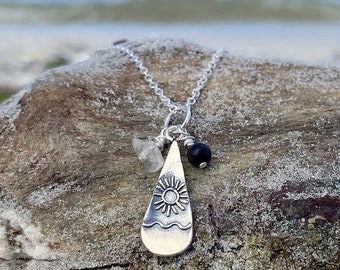 Ocean Sand Beach PineFruit Sea Picture Necklaces Pendant Retro Moon Stars Jewelry