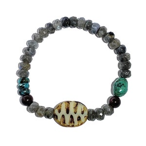 Labradorite Bracelet,Self Reflection, Czech Glass Bracelet, Spiritual Bracelet, Boho Jewelry, Mindfulness Gift, Girlfriend Gift