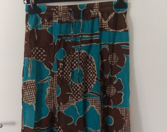 Skirt Boho Vintage Benetton -- Long Print Skirt -- Size 38 (S/M)