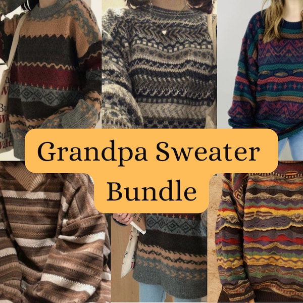 Grandpa Sweater Mystery Box/Style Bundle 1 to 3 Quality Vintage Items/Surprise Pack/Gift Idea