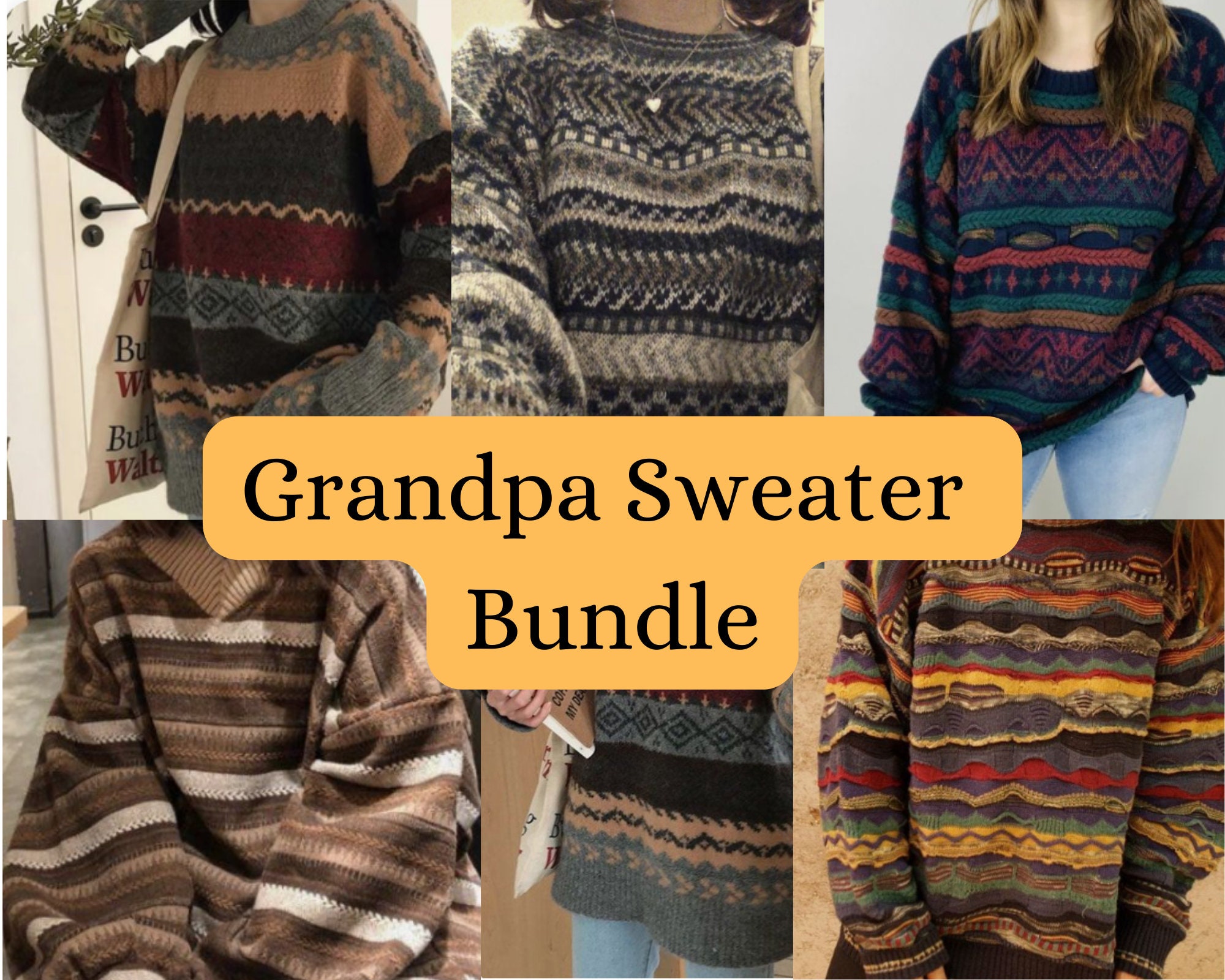 Grandpa Sweater Mystery Box/style Bundle 1 to 3 Quality Grandpa Sweater Mystery Box/style Bundle 1 to 3 Quality