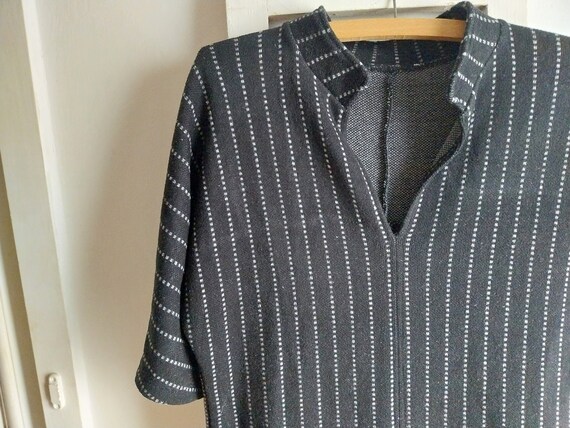 Dress Black with White Stripes Vintage -- Size M-… - image 1