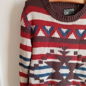 Aztec Navajo Top Sweater M-L -- Vintage Southwestern M-L Tribal Top - Grandpa Sweater - Gift Idea