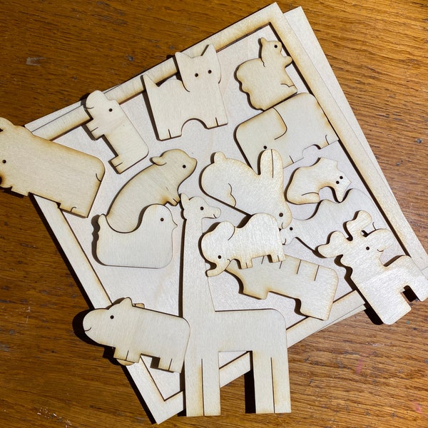 Puzzle animaux en bois