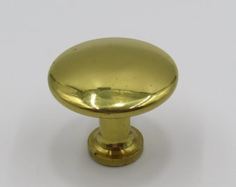 Gold Knob 1" Round Brass Simple Plain Pull For Kitchen Bathroom Cabinet Dresser Drawer Vanity Closet Laundry Room Furniture Hardware