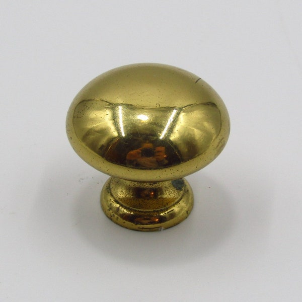 Solid Brass Knob 1.25" Gold Round Button Pull For Kitchen Bathroom Cabinet Dresser Drawer Vanity Closet Laundry Room Furniture Hardware