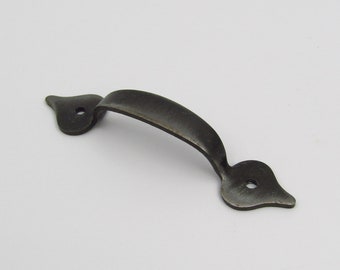 Drawer Pull - 3.25" Centers - 4.75" Long Colonial Spade End Silver Black For Kitchen Cabinet Cupboard Door Dresser Handle Hardware