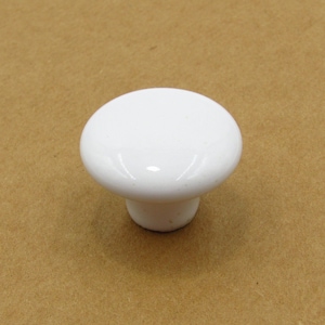 White Ceramic Knob 1-1/4" Round Plain Smooth Basic Pull For Kitchen Bathroom Cabinet Dresser Drawer Vanity Closet Laundry Room Furniture