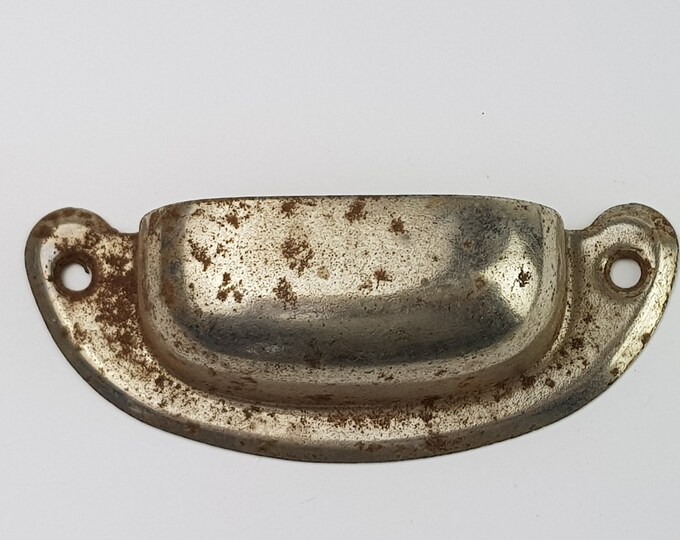 Rustic Silver Bin Pull Handle 3.375 Long 3 Centers Etsy