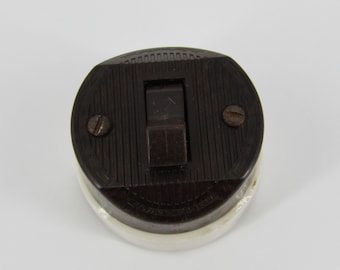 NEW OLD STOCK Paulding Brown Bakelite Toggle Switch NICE CLICK SOUND Circa 1940 