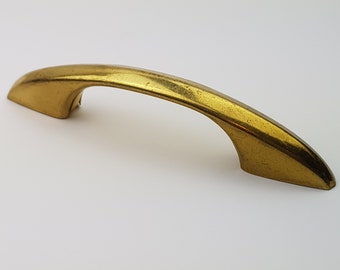 Drawer Pull - 3” Centers - 4.75” Long Gold Pointy Ends Arch Bow Midcentury Curved For Kitchen Cabinet Cupboard Door Dresser Handle Hardware