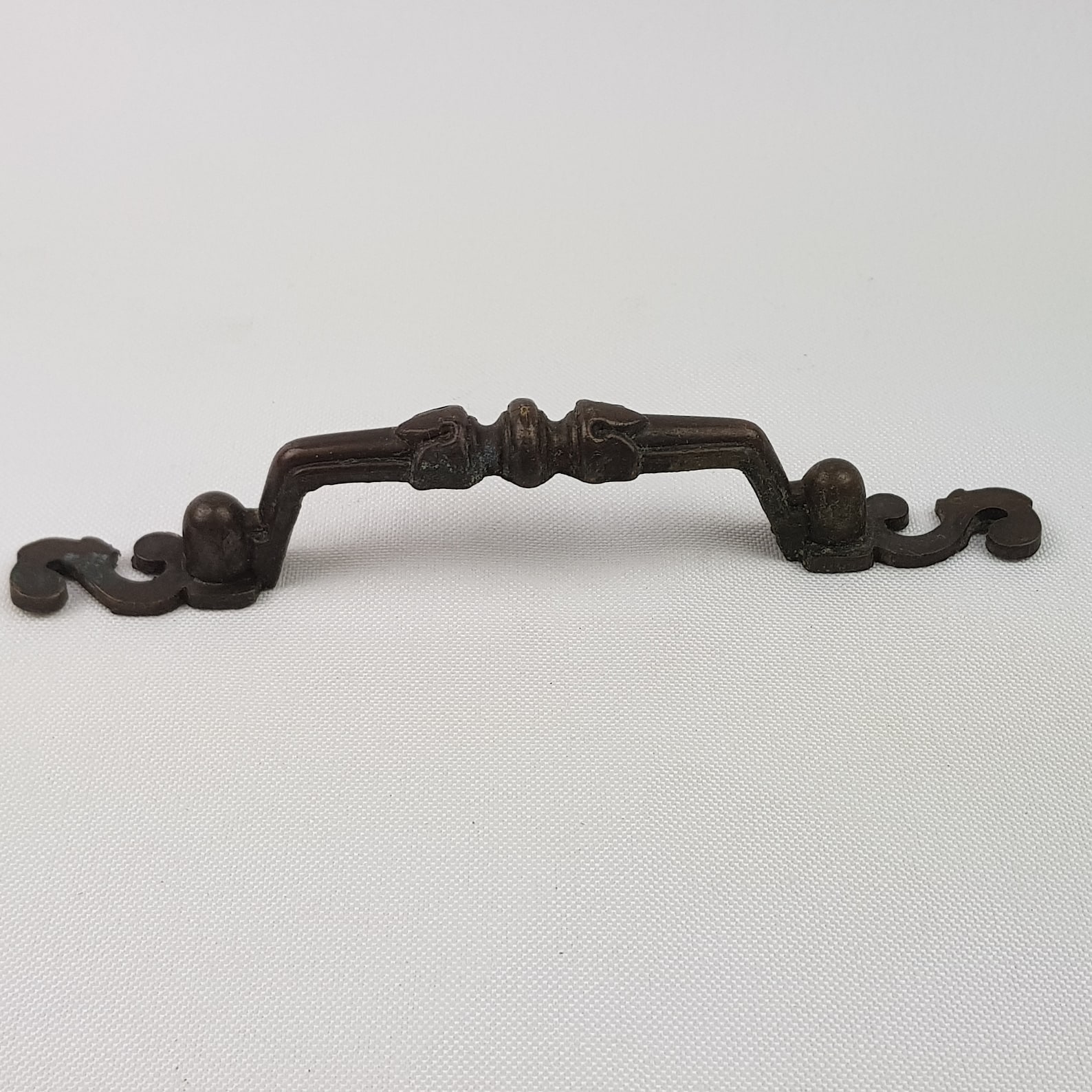 Door Pull 5 Long 3 Centers Solid Brass Bar Ornate Etsy