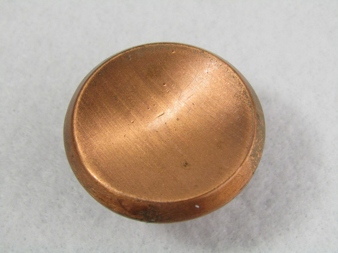 Vintage Copper Knob 1.5 Diameter Round Indent Concave Etsy