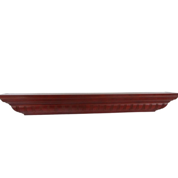 Floating Shelf 30" Long Crown Molding Wood Wall Mounted Display Brown Plate Groove Gallery Photo Display