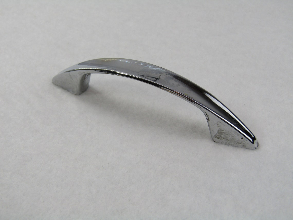 Drawer Pull 4 Long 3 Centers Chrome Silver Kitchen Etsy