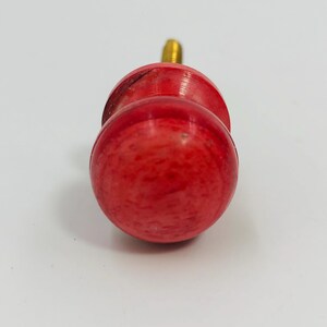 Small Red Ceramic Knob 3/4 Inch Round Drawer Pull Vintage Style Mini Cabinet Hardware Apothecary Chest Handle Jewelry Box Pull