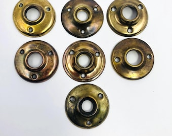 Vintage Door Knob Rosette 2" Inch Plate Stamped Brass Gold Backplate Cover Escutcheon Interior Door Handle Hardware Replacement Parts